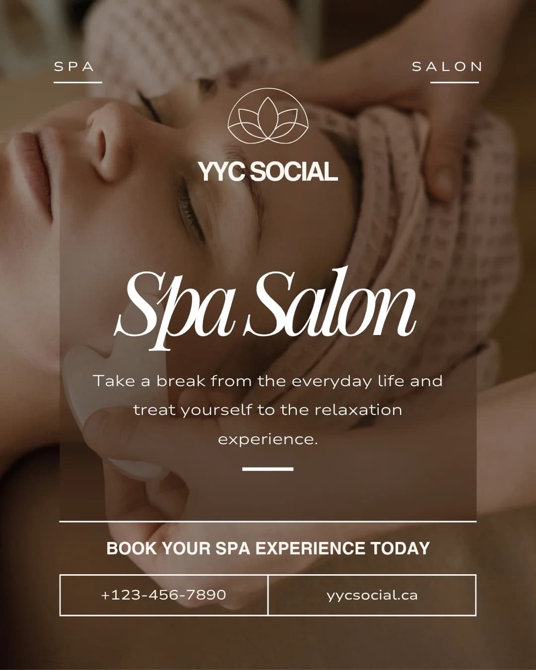 Professional salon social media post showcasing beauty services