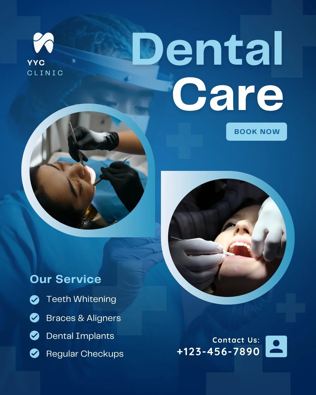 Social media post with a dental care service