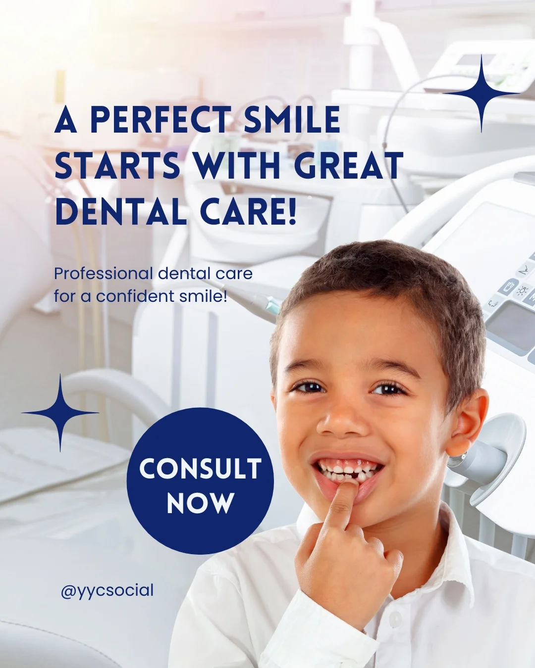 Social media post to book a dental checkup