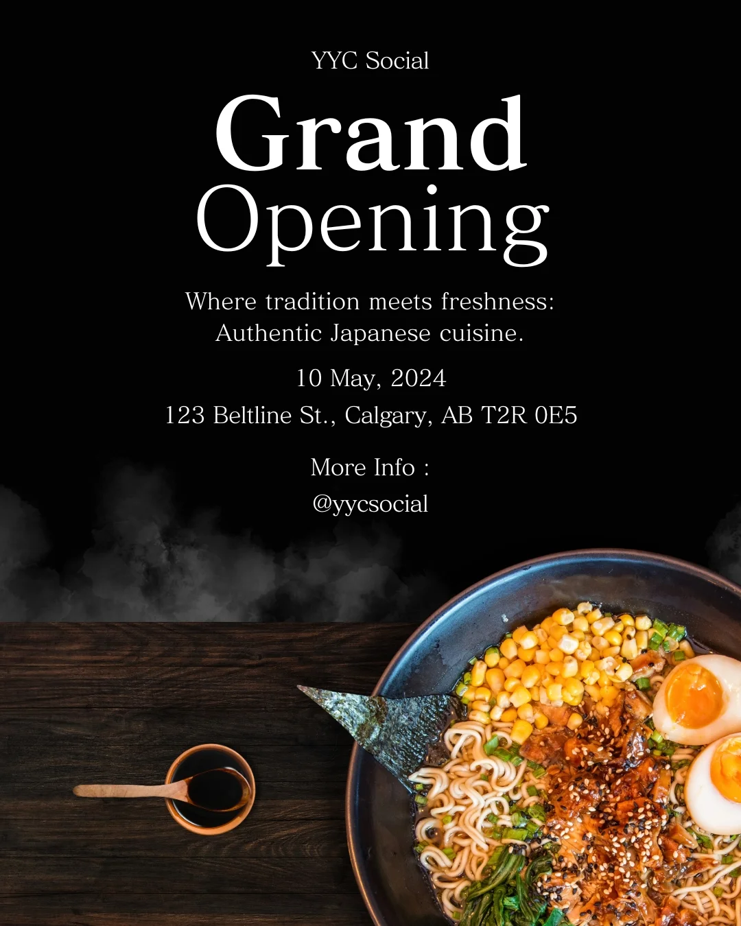 Social media post for a Japanese restaurant