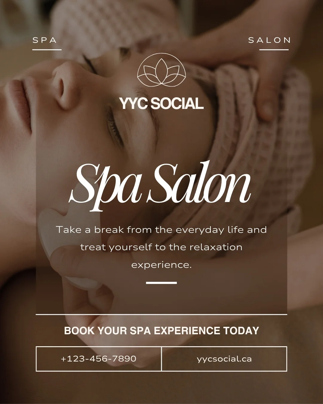 Social media post encouraging to pamper oneself