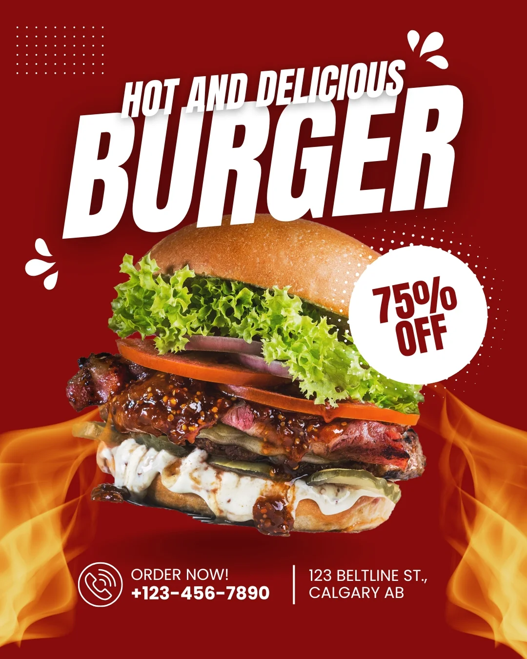 Social media post for a burger restaurant