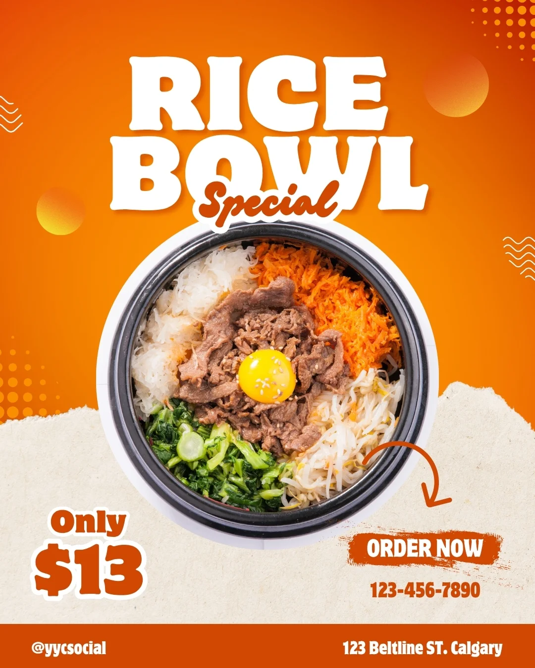 Social media post for rice bowl