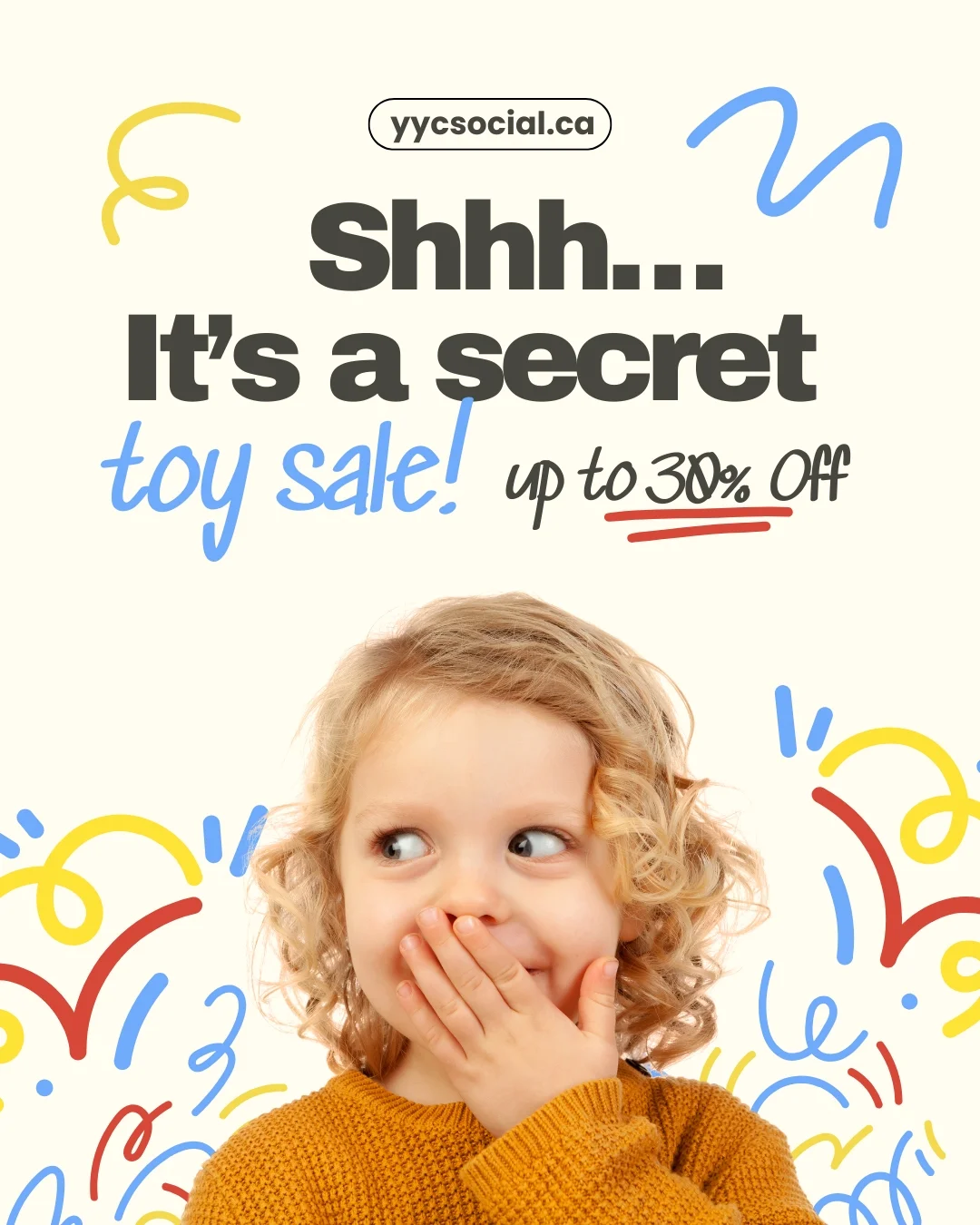 Social media post for a kids store
