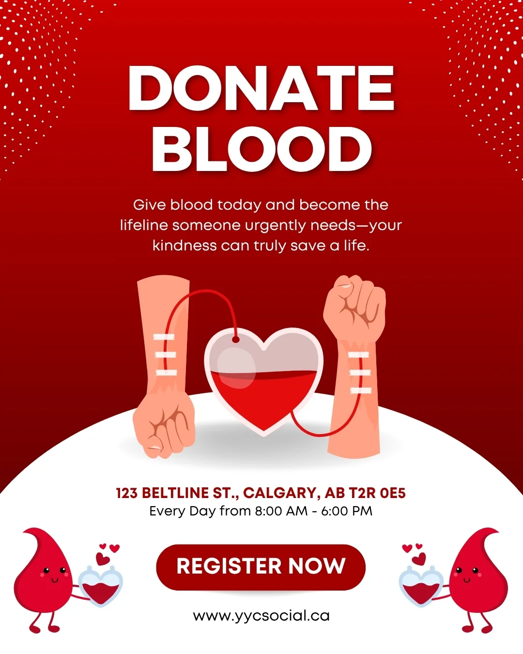 Social media post to donate blood