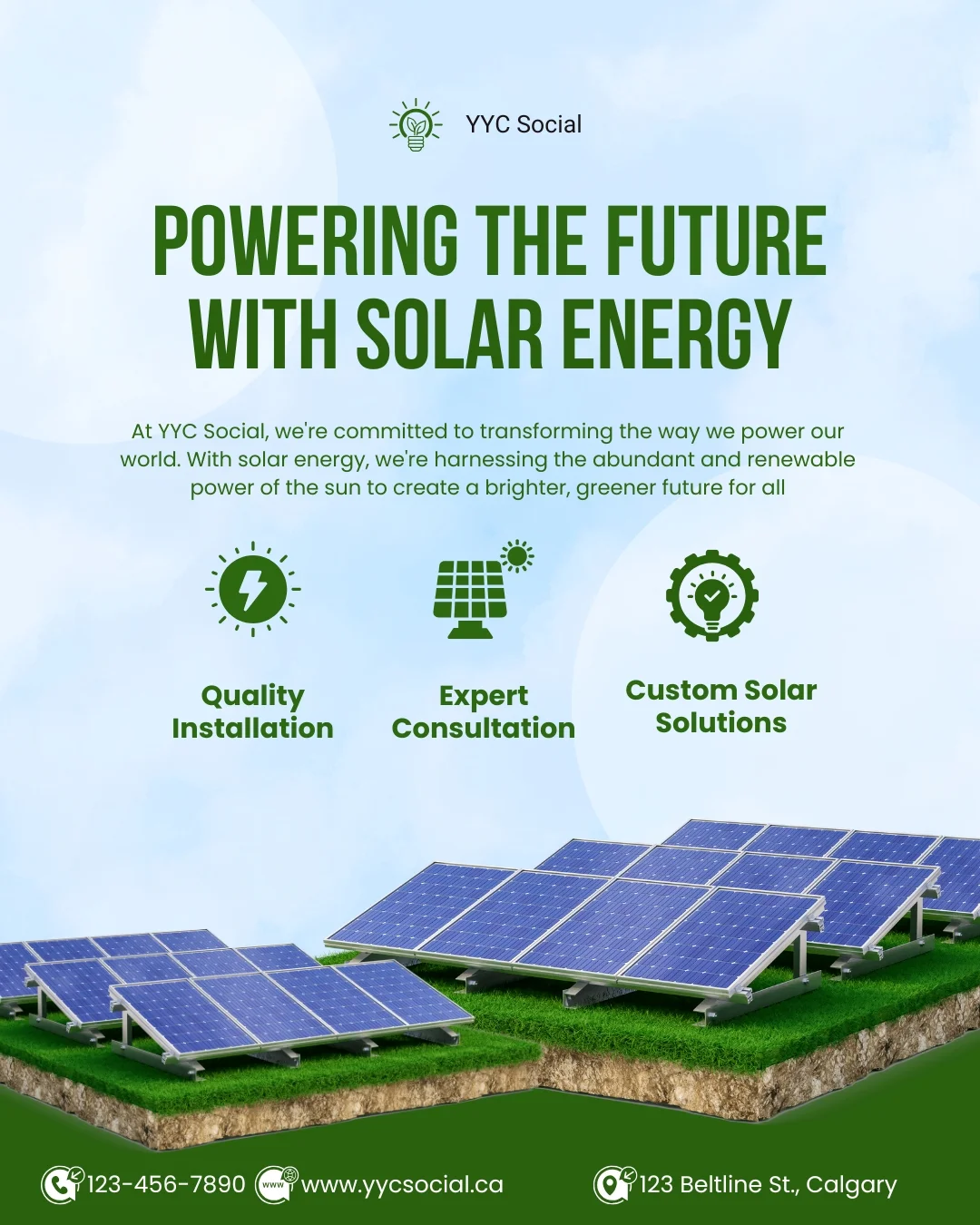 Social media post encouraging to go solar