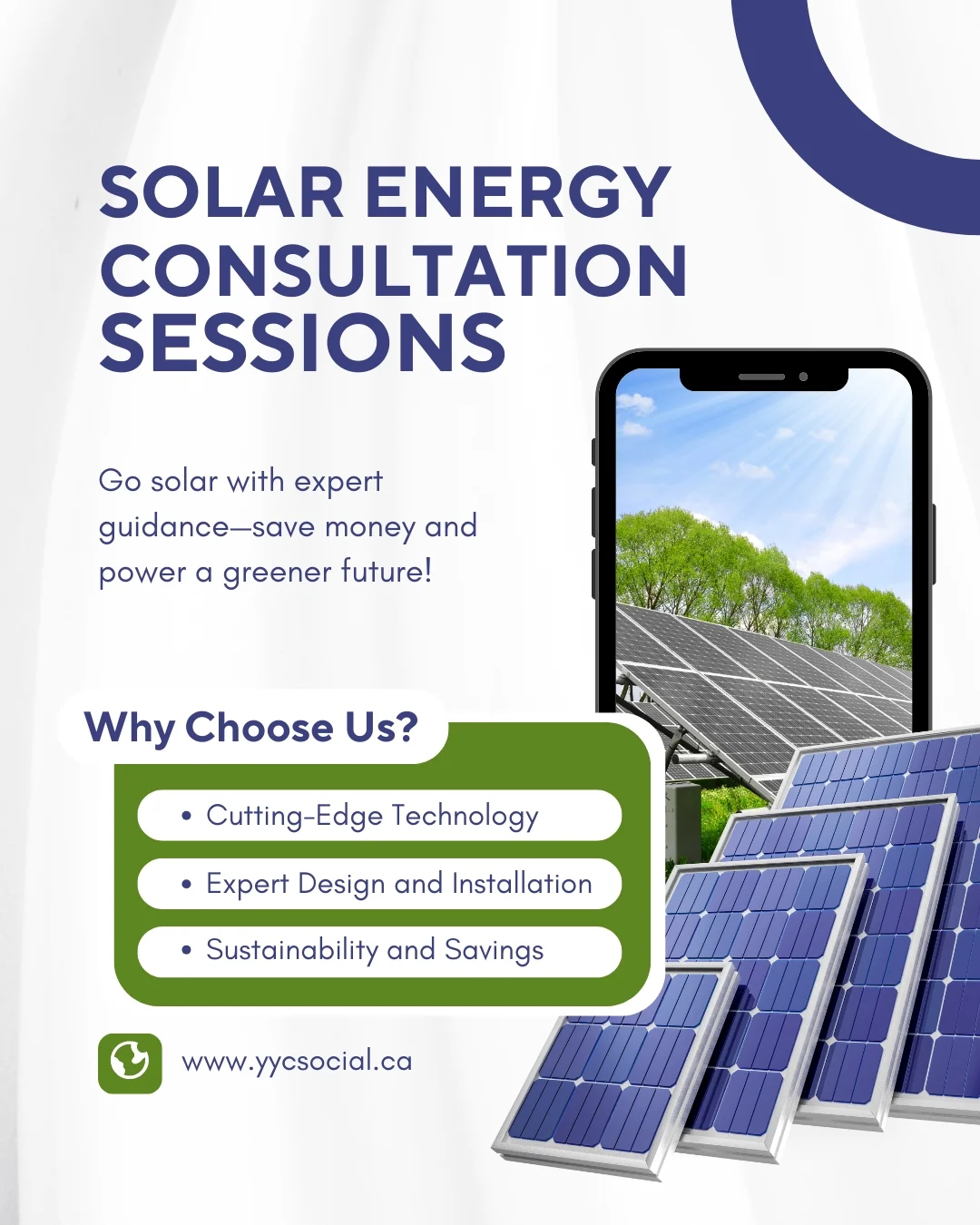 Social media post about saving energy with solar