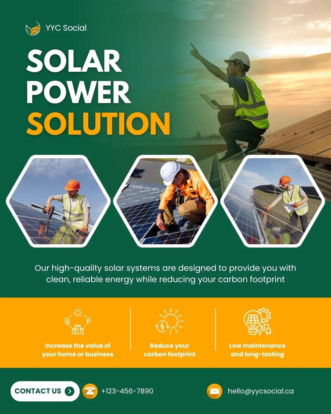 Social media post about expert solar installation